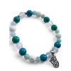 MOUDROST A KLID náramek chirurgická ocel, amazonit, křišťál, láva, chryzokol syntetický