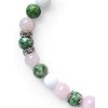 PŘIROZENOST  náramek kuličkový - chirurgická ocel, růženín, jadeit, zelený jaspis