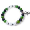 POD KŘÍDLY ANDĚLŮ náramek, chirurgická ocel, zelený avanturín, křišťál, láva, hematit