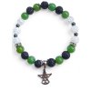 POD KŘÍDLY ANDĚLŮ náramek, chirurgická ocel, zelený avanturín, křišťál, láva, hematit