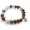 ZELENÉ ŠTĚSTÍ náramek chirurgická ocel, mechový achát, unakit, jadeit, křišťál