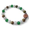 RYBY náramek chirurgická ocel, unakit, křišťál, zelený avanturín