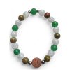 RYBY náramek chirurgická ocel, unakit, křišťál, zelený avanturín