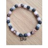 Náramek kuličkový 6mm, chirurgická ocel, jaspis, rodonit, láva, křišťál