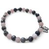 Náramek kuličkový 6mm, chirurgická ocel, jaspis, láva, larvikit