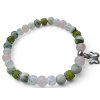 Náramek kuličkový 6mm, chirurgická ocel, achát, jadeit, růženín, křišťál