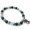 Náramek kuličkový 6mm chirurgická ocel, lávový kámen, křišťál, jaspis kiwi