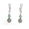 FLUORIT A AVANTURÍN náušnice stříbro Ag925/1000