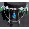 NÁHRDELNÍK "Elven Royalty" Chirurgická ocel - zelený jadeit