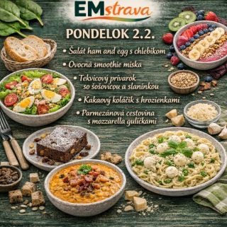 Menu na týždeň 2.2. - 6.2. 2026 🍽️ #emstrava #chutnastrava #zdravastrava #krabickovastrava