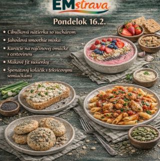 Menu na týždeň 16.2. - 20.2. 2026 🍽️ #emstrava #chutnastrava #zdravastrava #krabickovastrava