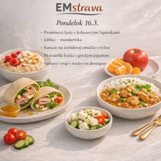 Menu na týždeň 16.3. - 20.3. 2026 🍽️ #emstrava #chutnastrava #zdravastrava #krabickovastrava