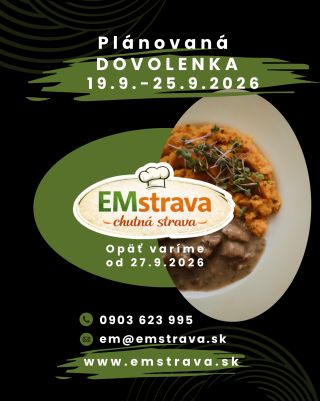📩 Objednávky a otázky: em@emstrava.sk 📞 0903 623 995 www.emstrava.sk