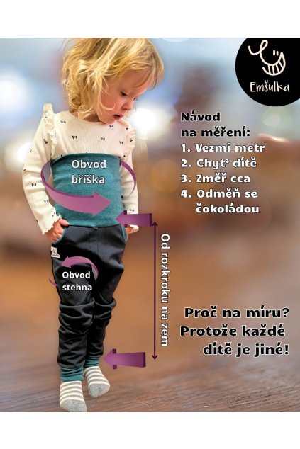 Dětské rostoucí kalhoty na míru