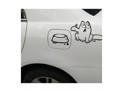 Vtipné nálepky na auto - Hladná mačka