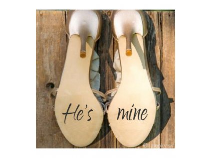 Nálepky na svadobné topánky - He's mine