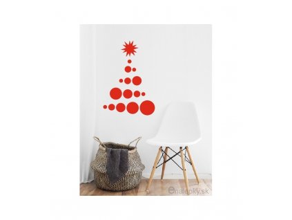 Vianočné nálepky na stenu - Guličkový stromček