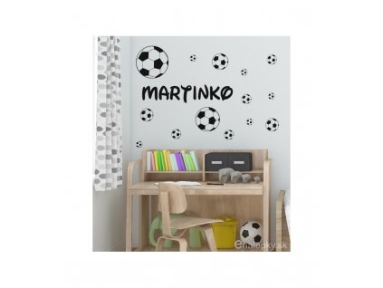 Nálepky na stenu - Futbalové lopty s menom