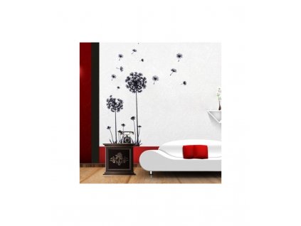 Nálepky na stenu - odkvitnutá púpava - čierna