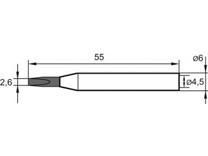 Náhradní pájecí hrot tvar dláta 2,6mm pro Ersa 260 BD (162KD/SB)