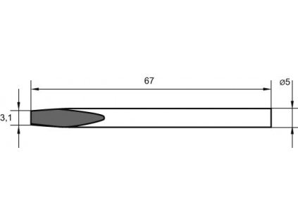 Náhradní pájecí hrot ve tvaru dláta, rovný 3,1 mm pro Ersa 30S (032KD/SB)