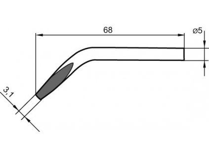 Náhradní pájecí hrot ve tvaru dláta, zalomený 3,1 mm pro Ersa 30S (0032JD/SB)