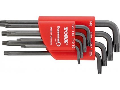 Sada úhlových šroubováků Format Torx s otvorem (8 dílná)