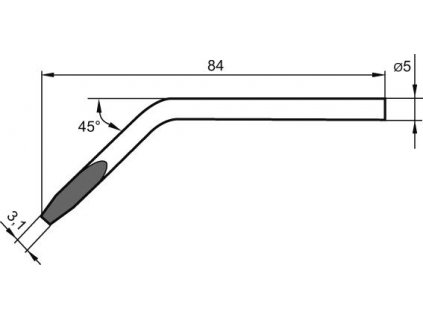 Náhradní pájecí hrot ve tvaru dláta, zalomený 3,1 mm pro Ersa S50 (052JD/SB)