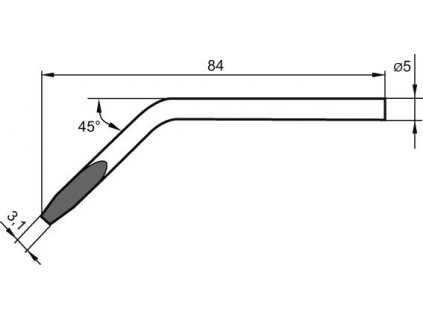 Náhradní pájecí hrot ve tvaru dláta, zalomený 4,8 mm pro Ersa S80 (082 JD/SB)