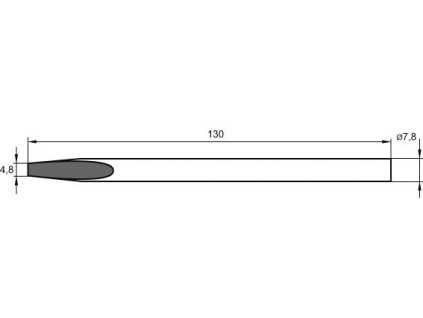 Náhradní pájecí hrot ve tvaru dláta, rovný 5,3 mm pro Ersa S80 (152KD/SB)