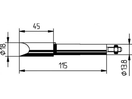 Náhradní pájecí hrot ve tvaru dláta 18 mm pro Ersa MZ200  (202MZ/SB)