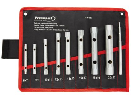 Sada 9 dílná trubkových nástrčných klíčů Format 6 - 22 mm