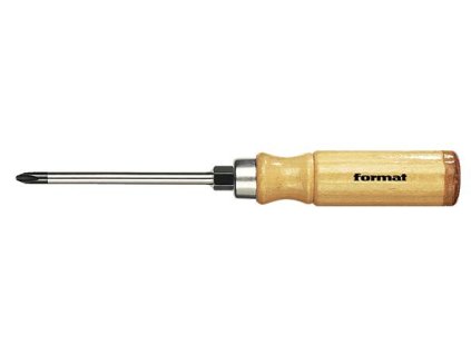 Křižový šroubovák Format Phillips PH 1 s dřevěnou rukojetí