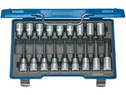 Sada zástrčných hlavic Gedore TORX 1/2"  T20-T60  (18 dílná)