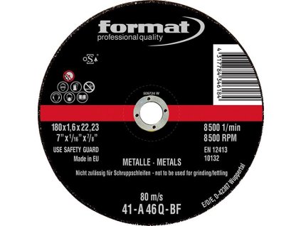 Řezací kotouč Format na ocel, rovný - 115x1,6mm