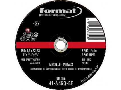 Řezací kotouč Format na ocel, rovný - 125x1mm