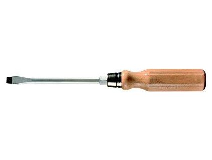 Plochý šroubovák Fortis s dřevěnou rukojetí 5,5 x 100 mm