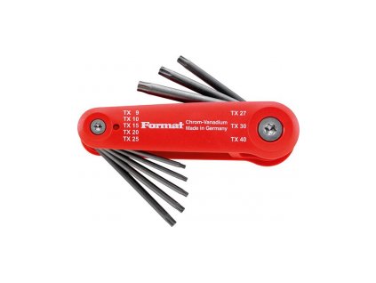 Sada inbusových klíčů Format Torxve výklopném držáku T9-T40