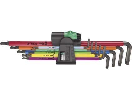 Sada zástrčných klíčů WERA Torx Multicolor 967/9 s kulovou hlavou T8-T40