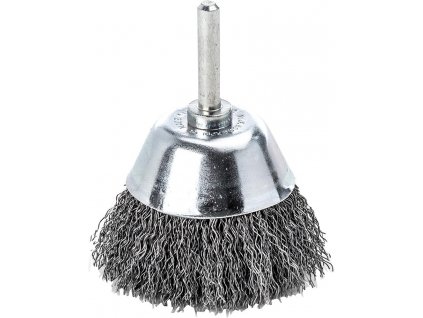 Plošný kartáč Lessmann se stopkou , ocel, vlnitý 50x0,3 mm