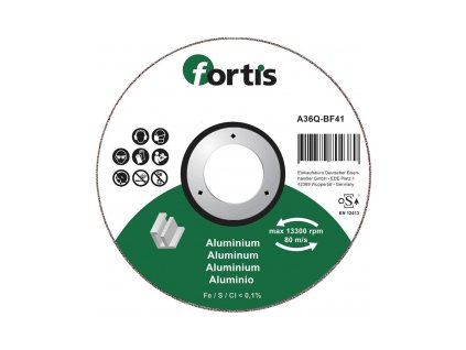 Řezací kotouč Fortis ALU-NE  na hliník, prohnutý - 115x2,5mm