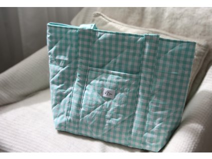 GINGHAM TOTE BAG-MINT