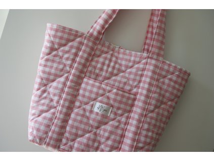 GINGHAM TOTE BAG-PINK
