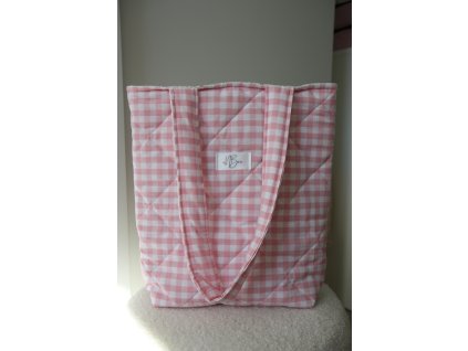 THE EVERYDAY TOTE BAG-PINK GINGHAM