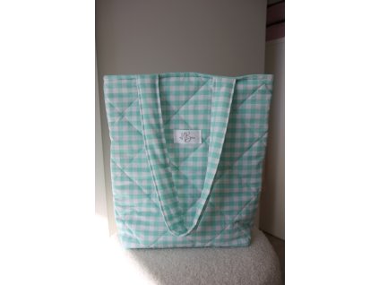 THE EVERYDAY TOTE BAG-MINT GINGHAM