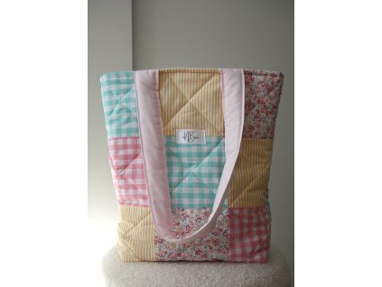 THE EVERYDAY TOTE BAG-PATCHWORK PASTEL DREAM