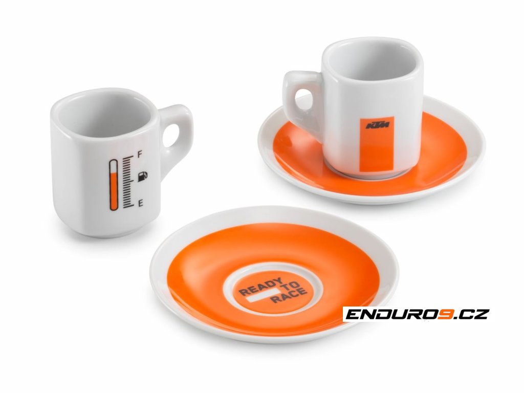 Sada 2ks šálek na kávu + podšálek KTM RADICAL ESPRESSO CUP SET - ENDURO9.CZ