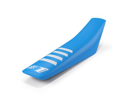 Onegripper seat cover ribbed light blue white