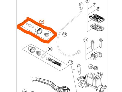 Originál pístek pumpy přední brzdy BREMBO 2014-2025-> KTM, Husqvarna 2014-2016, 2025