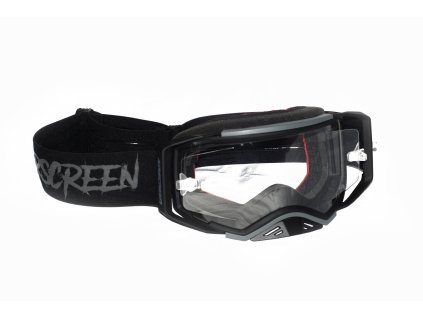 AirScreen brýle AERO EX s čirým otvíratelným plexi (barva: černá)